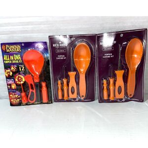 Family Event Pumpkin Masters Pumpkin Carving Kit & 2 Red Shed Kits Lot of 3 NEW!